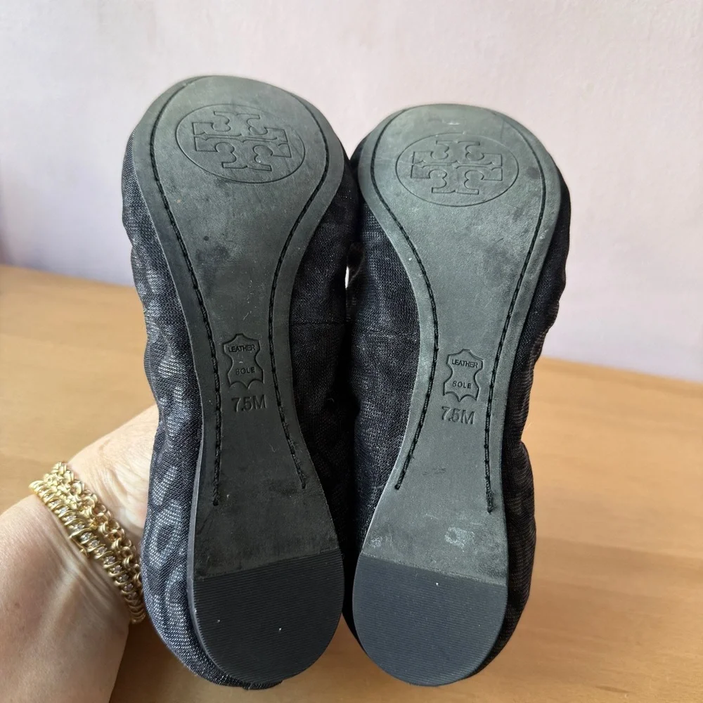 Tory Burch Black Cheetah Flats